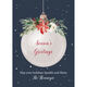 Poinsettia Ball Ornament Flat Holiday Cards Image 1 of 4
